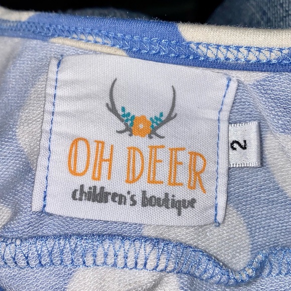 OH DEER! CHILDREN’s BOUTIQUE BLUE WHITE POLKA DOT TWIRLING DRESS 2T GIRLS - Picture 7 of 7